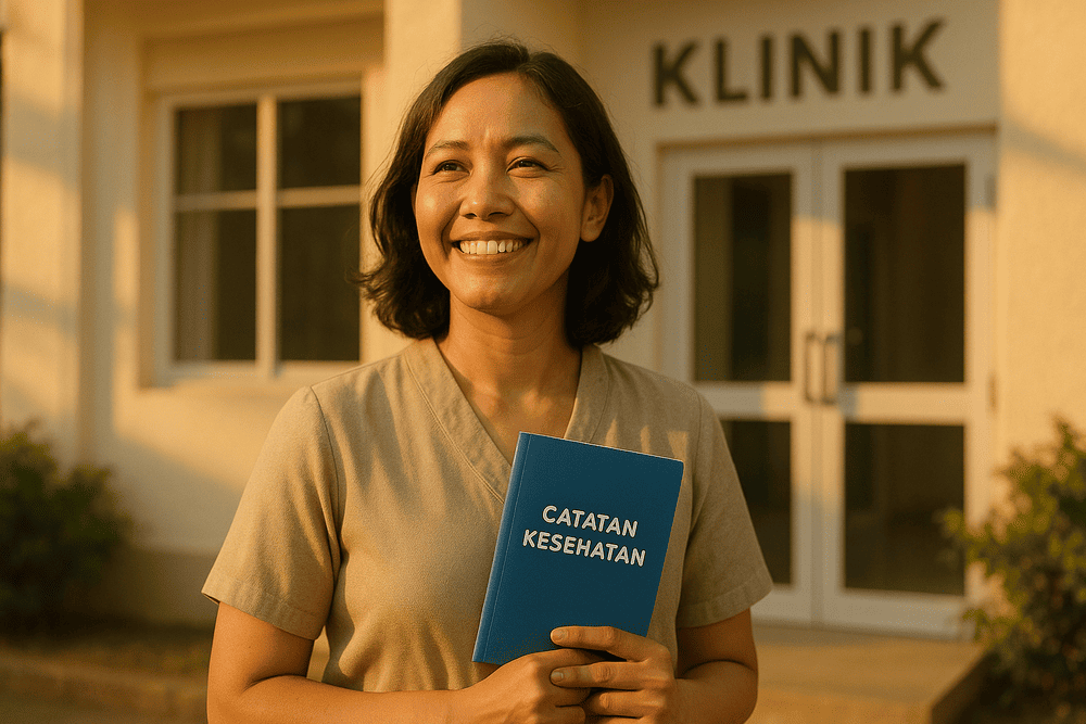 Wanita Optimis di Klinik