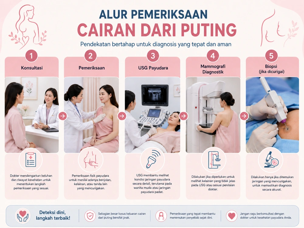 Puting Payudara Mengeluarkan Cairan Saat Tidak Menyusui, Kapan Perlu Diperiksa? 6 Alur Pemeriksaan Cairan dari Puting