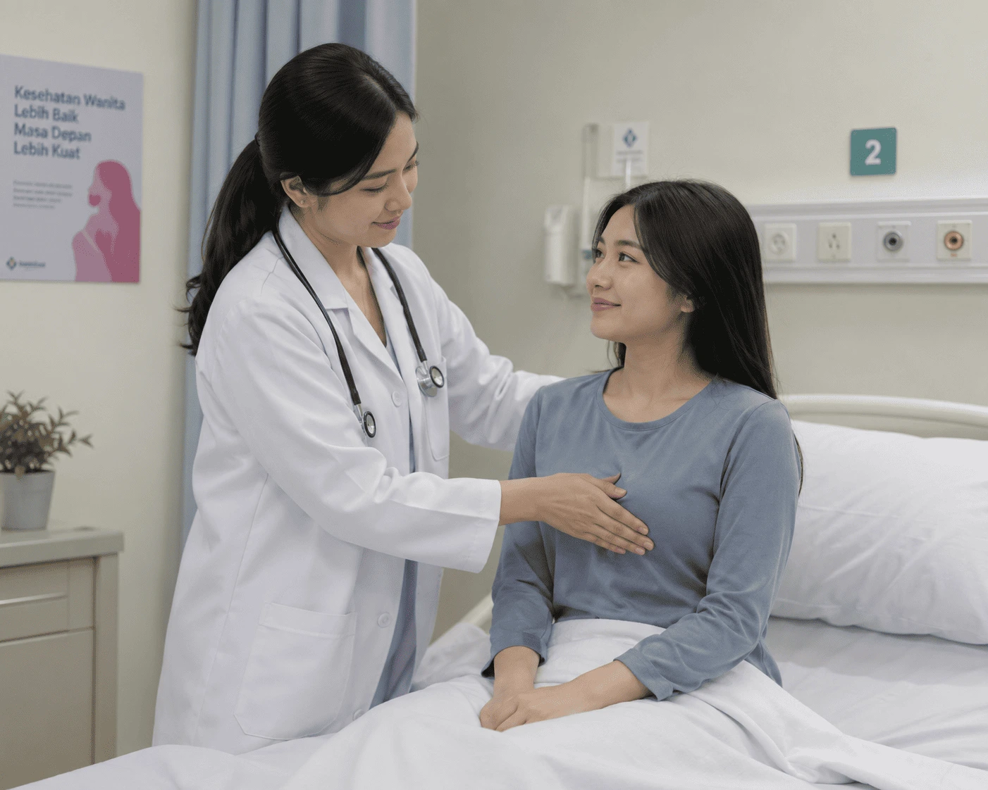 Dokter cek payudara perempuan