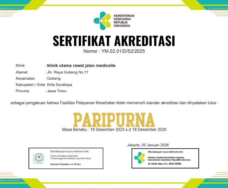 Komitmen Mutu Terbukti, Klinik Utama MedicElle Terima Akreditasi Paripurna dari Kemenkes RI 7 Sertifikat Akreditasi Klinik Utama MedicElle page 0001