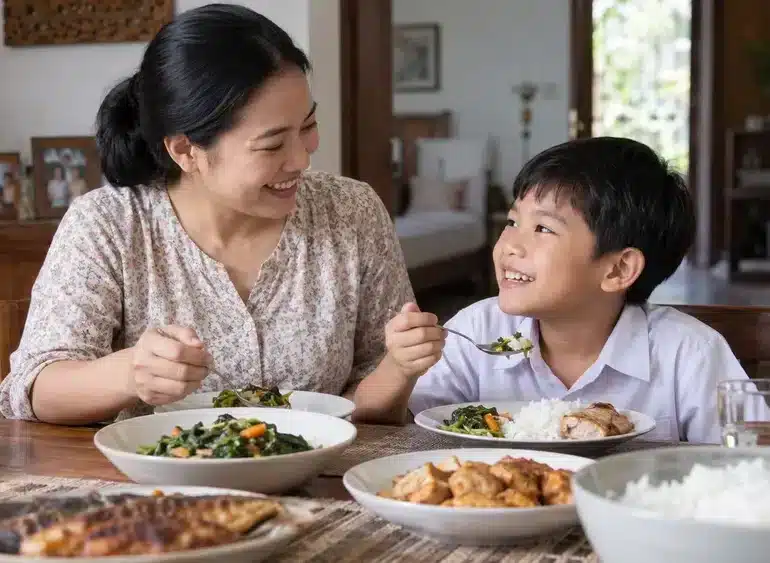 Makan Bersama Ibu dan Anak