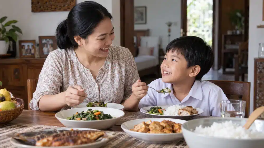 Makan Bersama Ibu dan Anak